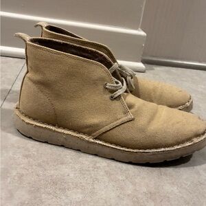 Clarks Beige Canvas Chukka Boots